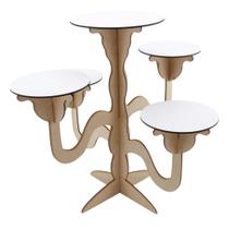 Candelabro Porta Doces Linha Premium - Mdf Branco Candelabro Porta Doces Linha Premium - Mdf Branco