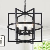 Candelabro QMNHAU 19" preto Modern Farmhouse 5-Light
