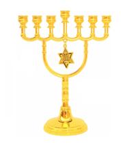 Candelabro Sete Pontas - Menora 17Cm - De Israel