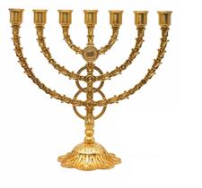 Candelabro Sete Pontas - Menora Grande DOURADO PLÁSTICO - MARANATA Candelabro Sete Pontas - Menora Grande DOURADO PLÁSTICO - MARANATA