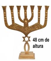 Candelabro Sete Pontas - Menorah Grande 48CM DOURADO