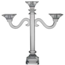 Candelabro Três Pontas Todo em Cristal Lapidado Classico Candelabro Três Pontas Todo em Cristal Lapidado Classico