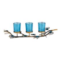 Candle Accent Plus Inspired Peacock Inspired Trio Iron Glass Plastic