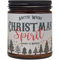 Candle Arctic Wicks, cera de abelha de coco, 265 ml, espírito de Natal