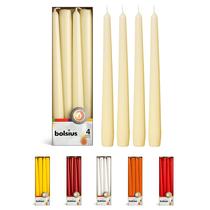 Candle BOLSIUS Unperfumed Ivory Dinner de 25 cm, pacote com 4 unidades, 8 horas de queima