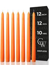 CANDLE CANDWAX, 30 cm, laranja, cônico, conjunto de 12 CANDLE CANDWAX, 30 cm, laranja, cônico, conjunto de 12