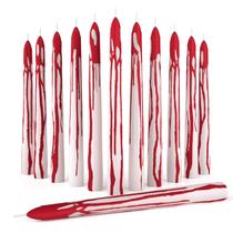 Candle CANDWAX de 20 cm Bloody Taper, conjunto de 12 sem gotejamento