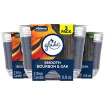 Candle Glade Smooth Bourbon e carvalho com óleos essenciais, 200 ml, 3 mechas
