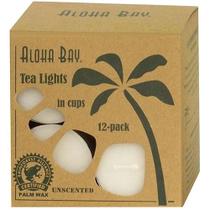 Candle Glass Tea Light White, 12/0.7 Oz by Aloha Bay