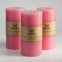 Candle MOZEAL 3"x15cm, sem perfume, sem gotejamento, conjunto de 3