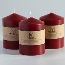 Candle MOZEAL 7,5 x 10 cm, sem perfume, sem gotejamento, conjunto de 3 Candle MOZEAL 7,5 x 10 cm, sem perfume, sem gotejamento, conjunto de 3