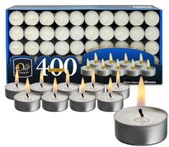 Candle OHR CANDLES Tealight, pacote 400, 4h Burn Time White