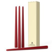 Candle Pickood, 12 polegadas de altura, sem gotejamento, sem perfume, conjunto de 4 bordeaux