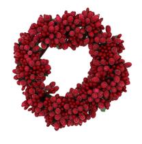 Candle Ring Raz Beaded Berry Wreath de 6 polegadas Winterberry Red