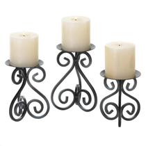 Candle Stand Accent Plus Elegant Scrollwork, conjunto de 3 Candle Stand Accent Plus Elegant Scrollwork, conjunto de 3