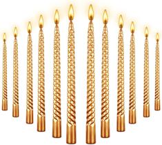 Candle Taper Kemladio, conjunto de 25 cm de ouro espiral 12 Burn 8h