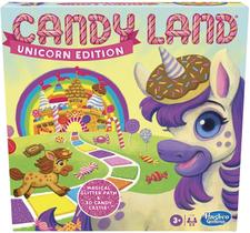 Candy Land Unicorn Edition Board Game, Jogo pré-escolar, jogo sem leitura necessária para crianças pequenas, jogo divertido para crianças de 3 anos ou mais (exclusivo da Amazon) - Hasbro Gaming