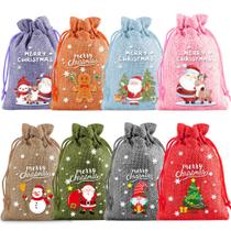 Candy Pouches, desenho animado de serapilheira de Natal, 9 x 12 cm, pacote com 8 Candy Pouches, desenho animado de serapilheira de Natal, 9 x 12 cm, pacote com 8