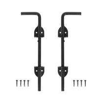 Cane Bolt Drop Rod Gate Drop Pin 30 cm, aço, acabamento preto, pacote com 2 unidades