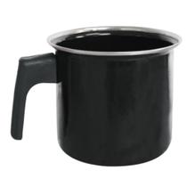 Caneca 1,100ml Preto Esmaltado Cerâmica Preta Indução