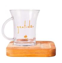 Caneca 210ml com base de madeira naturals 35112