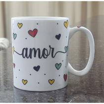 Caneca 300ml - AMOR - Porcelana Decorada