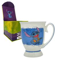 Caneca 300mL Lilo & Stitch Original Disney Zona Criativa Xícara Em Cerâmica Embalagem Premium