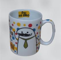 Caneca 300ml Pai - Kit Porcelana - Decoração Caneca Completa Flork