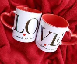 Caneca 325 ml com alça de coração