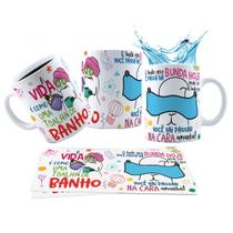 Caneca 325ml A vida é como uma toalha de banho, o lado que