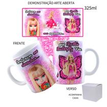 Caneca 325ml Barbie Tentaram me derrubar, mas esqueceram que