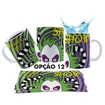 Caneca 325ml Beetlejuice É Hora do Show Besouro Suco