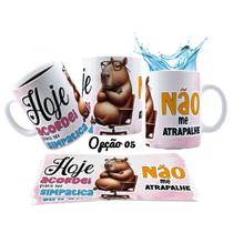 Caneca 325ml Capivara Sincera Hoje acordei p/ ser simpática Caneca 325ml Capivara Sincera Hoje acordei p/ ser simpática
