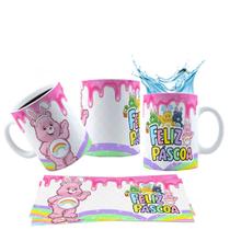 Caneca 325ml Cerâmica Feliz Páscoa Ursinho Carinhosos