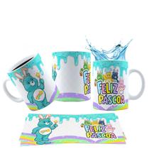 Caneca 325ml Cerâmica Feliz Páscoa Ursinho Carinhosos
