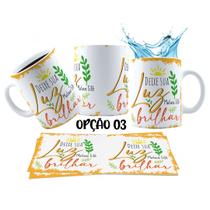 Caneca 325ml Deixe sua luz brilhar Mateus 5:16 Cristã