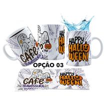 Caneca 325ml Dia das Bruxas Halloween Café Ou Travessuras