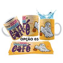 Caneca 325ml Dia das Bruxas Halloween Café Ou Travessuras