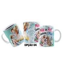 Caneca 325ml Dia das mães de pet Princesas Jasmine Ariel