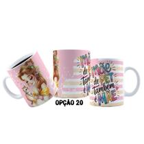 Caneca 325ml Dia das mães de pet Princesas Jasmine Ariel