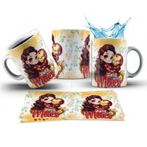 Caneca 325ml Dia das Mães Super Heróis Hulk, Pantera Negra