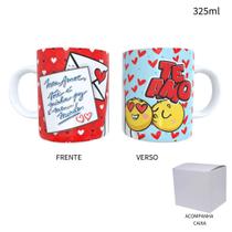 Caneca 325ml Dia Dos Namorados Emoji Te amo