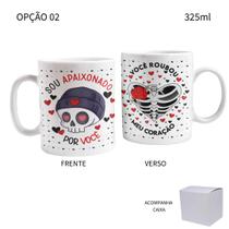 Caneca 325ml Dia Dos Namorados Rock Lovers Caveira