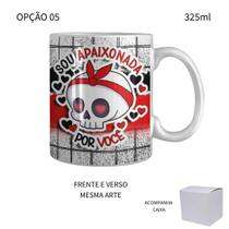 Caneca 325ml Dia Dos Namorados Rock Lovers Caveira