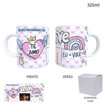 Caneca 325ml Dia Dos Namorados Rosa Te Amo