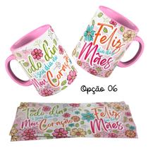 Caneca 325ml Dias das mães florir seu amor é o abraço