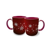 Caneca 325ml Flocos de Neve Natal Presente