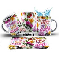 Caneca 325ml Floral Flores Dia Das Mães, Mãe eu te amo Caneca 325ml Floral Flores Dia Das Mães, Mãe eu te amo