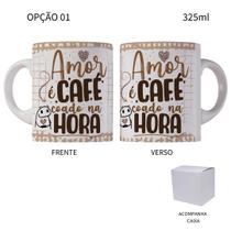 Caneca 325ML Flork Amor É Café Coado Na Hora