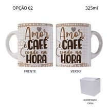 Caneca 325ML Flork Amor É Café Coado Na Hora